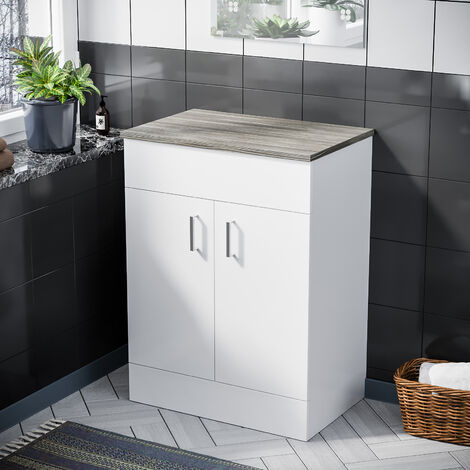 600mm Floorstanding Vanity Unit Oak Flat Pack Nanuya (1/5)