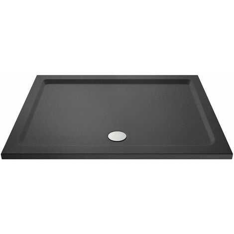 Slim 1400 x 800 mm Rectangular Polyurethane Resin Shower Tray Slate Grey