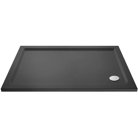 Slim 1100 x 760 mm Rectangular Polyurethane Resin Shower Tray Slate Grey