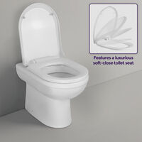 Melbourne Bathroom Ceramic Round Back To Wall Pan Toilet Soft Close Seat & Basin