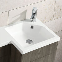 Eslo 900mm Right Hand Bathroom Wood Grey Vanity Basin Back To Wall Toilet