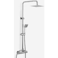 Rosa Dual Control Square Slim Head Thermostatic Shower Mixer & Easy Fitting Kit