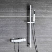 Alisson Bathroom Thermostatic Chrome Bar Mixer Valve & Slider Rail Shower Handset