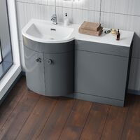 Dene 1100mm LH Bathroom Basin Vanity Unit Grey