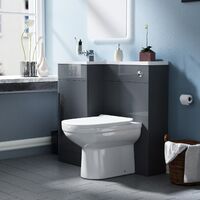 Raven LH 900mm Flat Pack Vanity Basin Unit, WC Unit & Elso Back to Wall Toilet Grey