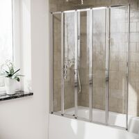 Parga 5 Fold Folding Bath Shower Glass Door Screen Panel