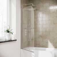 Denver Frameless Bath Shower Screen with Glass Swing Door and Towel Bar
