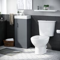 Nanuya 400mm Vanity Basin Unit & Close Coupled Toilet Dark Grey