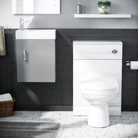 Nanuya 400mm Vanity Basin Unit, WC Unit & Elso Back to Wall Toilet Light Grey