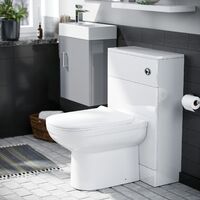 Nanuya 400mm Vanity Basin Unit, WC Unit & Elso Back to Wall Toilet Light Grey