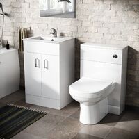 Nanuya 1700mm Bath, Basin Vainty , WC Unit, Back to Wall Toilet, Shower and Mono Mixer & Wastes White