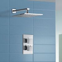 Sienna Bathroom Concealed Square Thermostatic Shower Mixer Valve Tap Chrome