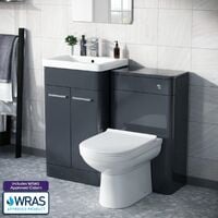 Afern 500mm Vanity Basin Unit, WC Unit & Elso Back to Wall Toilet Anthracite