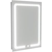 500mm x 700mm Inset LED Straight Corner Bathroom Mirror