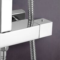 Fawley Square Thermostatic Exposed Twin Head Mixer Shower Set