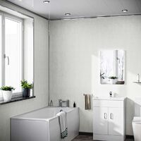 2400x1000x10mm Bathroom PVC Cladding Panel White Tile