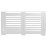 Marg Large 1520mm Traditional MDF Wood Radiator Cover Grill Cabinet Matte White