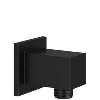 Square Matt Black Wall Mounted Concealed Connector Shower Hose Outlet Elbow
