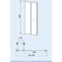 Saturn 800 x 900mm Shower Bi-Folding Door Enclosure, Tray & Waste