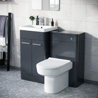Afern 500mm Vanity Basin Unit, WC Unit & Chem Back To Wall Toilet Anthracite