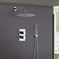 Violet Concealed Round Thermostatic Shower Mixer and Shower Head with Handset Kit