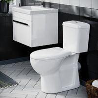 500mm Wall Hung 1 Drawer Vanity Unit Gloss White And ECO Complete Toilet Set