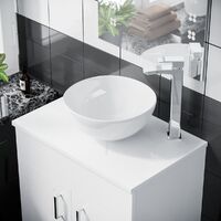 Onken 500mm White Vanity Cabinet And Round Bowl Counter Top Basin Sink Unit