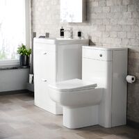 Wyke 600mm Floor Standing 2 Drawer Vanity, WC Unit & BTW Toilet White