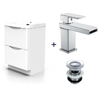Lyndon White Basin Vanity Unit and Tap Set with Free Waste