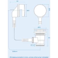 Round Click Clack Sprung Bath Waste with Overflow