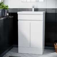 Hardie 500mm White Vanity Cabinet and Basin Sink Unit Bathroom Floor Standing