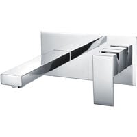 Wall Mounted Square Basin Mixer Tap Chrome