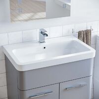 Lex Freestanding Bathroom Vanity Unit Ceramic Basin Cabinet Matte Grey 600mm