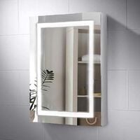 700 x 500mm LED 1 Door Bathroom Mirror Cabinet