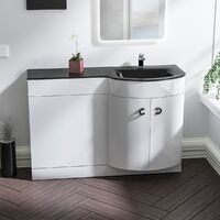 Tate RH 1100mm Vanity Basin Unit & Elso Back to Wall Toilet White
