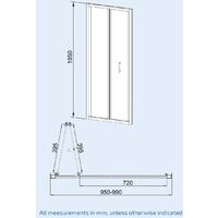 Jupiter 1000mm Shower Bi-Fold Door, 900mm Side Panel Enclosure & Tray Chrome