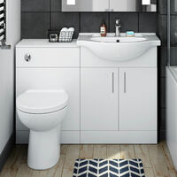 Norewood Bathroom Furniture Suite Vanity Unit Cabinet Toilet Basin Back To Wall