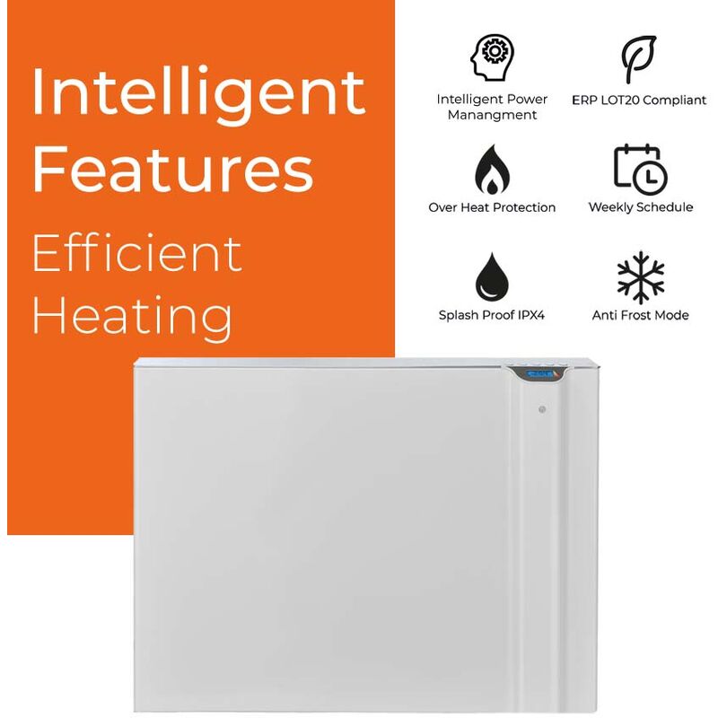 Radialight KLIMA WiFi Smart Radiant Heater / Wall Mounted Radiator with  Thermostat and Timer, 750W-Anthracite