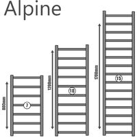 ALPINE Chrome Modern Towel Warmer / Heated Towel Rail - Dual Fuel, Electric, 1700 - Chrome