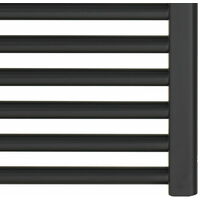 BRAY Black Straight Towel Warmer / Heated Towel Rail Radiator - Central Heating, 800-500 - Black