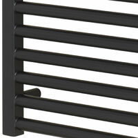 BRAY Black Straight Towel Warmer / Heated Towel Rail Radiator - Central Heating, 800-500 - Black