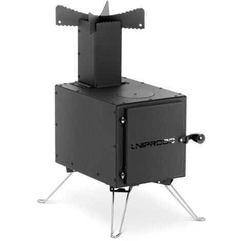 Raketenofen Rocket Stove 2 Kochplätze Outdoor Holzofen Campingofen Stahl