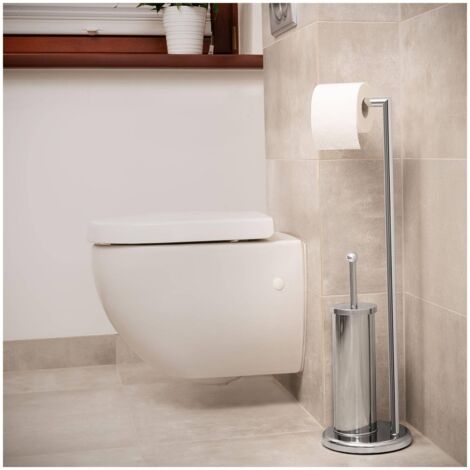 Wc Stehend Toilettenrollenhalter + Toilettenpapierhalter Garnitur Bürste Wc