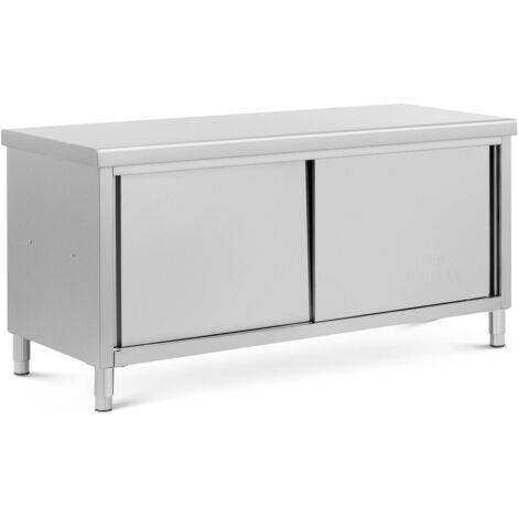 Royal Catering Edelstahl Arbeitsschrank Mit Durchreiche 100x70cm - Gastro Küche