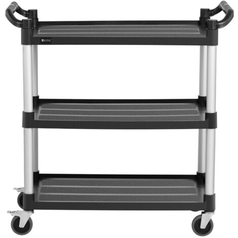 MOOTACO Servierwagen Edelstahl - 3 Borde Gastro Wagen Mit Bremsen