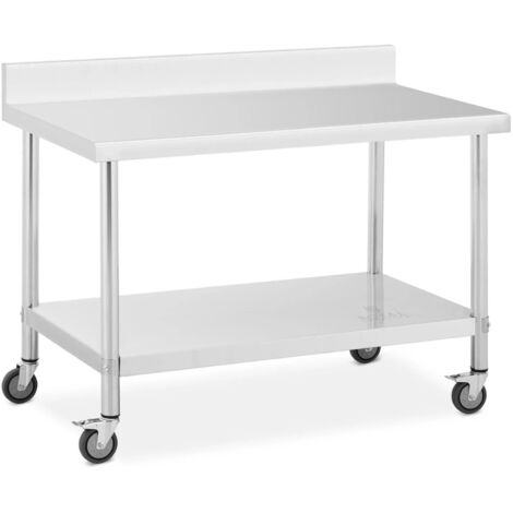 Edelstahl Arbeitstisch 60x60x85 Cm – 2 Etagen, Rollbar, 300 Kg Tragkraft – Für Küche & Gewerbe