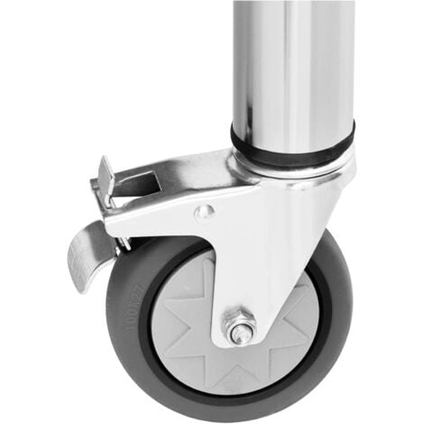 Edelstahl Arbeitstisch Mit Rädern - Höhenverstellbar Bis 300kg (85x61x46cm)