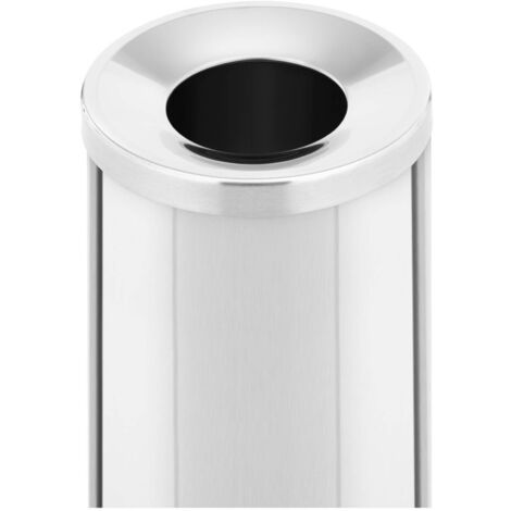 Abfalleimer Mülleimer Papierkorb Edelstahl / verzinkter Stahl Silbern 610 mm