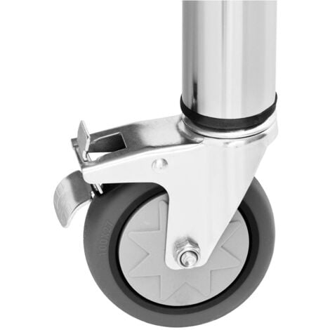 Rollbarer Edelstahl Arbeitstisch Edelstahltisch Aufkantung 60 x 100 cm 155 kg