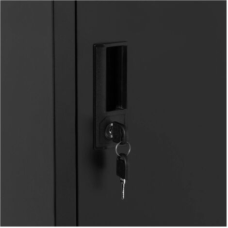 IKAYAA Metallspind 180cm - 5 Fächer Abschließbar Für Büro & Umkleide Schwarz